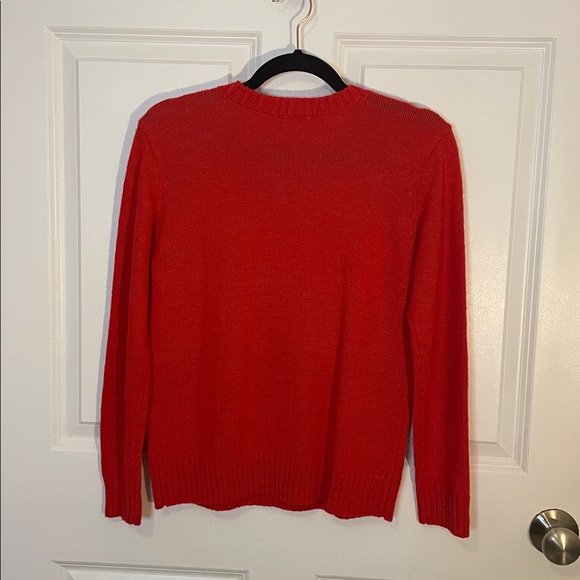 St. John's Bay Classic Red Holiday Sweater Women’s Petite Small Cheers - Picture 3 of 5
